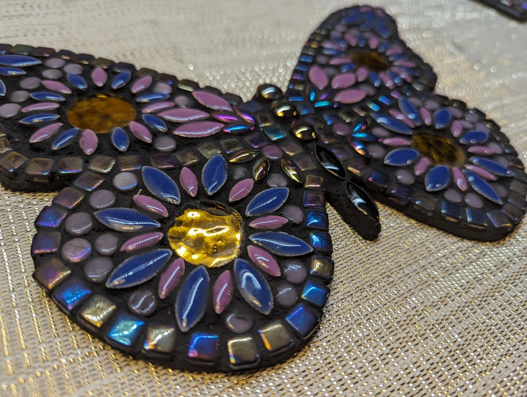 Stunning Purple and Blue Butterfly Mosaic Kit Perfect Gift Etsy