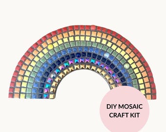 Rainbow Arch Mosaic Kit - Beginner Craft, No Cutting Needed, Home Decor