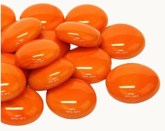 Orangea standardglasstenar – mosaikstenar / nuggets (17–20 mm)