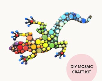 Spotty Gecko Mosaik Kit - Anfängerfreundlich, kein Schneiden Erforderlich, Outdoor Display