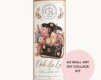 Collage Art Kit | Create Your Own Poster | Ooh La La French Handbag | Perfect Gift Idea
