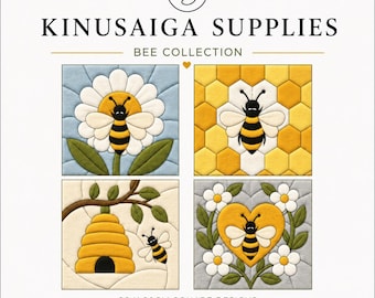 Bee Fabric Mosaic Supplies | Printed Pattern | Foam | Kinusaiga Tools | Simply Add Your Own Fabric