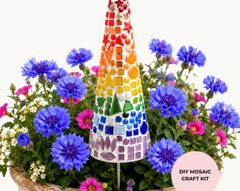 Colour Cascade Mosaic Flower Pop Kit - DIY Mosaic Craft Kit for Beginners