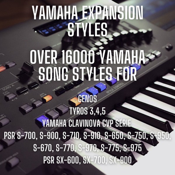 Ultimate Styles Yamaha Piano, 16000 Yamaha Song Styles Arranger Keyboard, Yamaha synthesizer, Muziekgeschenken, Genos, Tyros, Cvp, Psr, SX