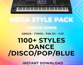 Mega Styles Yamaha Song Styles Arranger Keyboard, Yamaha synthesizer, Music gifts, Genos, Tyros, Cvp, Psr, SX