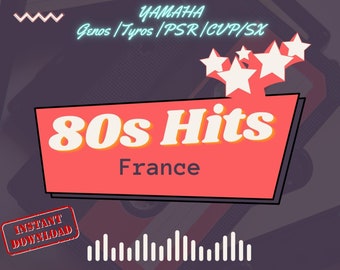 Hits 80 Styles Français Clavier Yamaha Arrangeur Genos, Tyros 5, PSR, SX900, SX700, S975, S970, S670, S950, S750