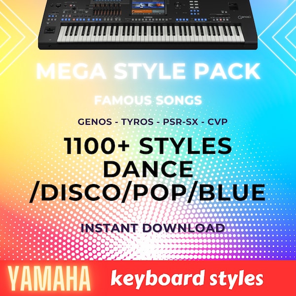 Mega Styles Yamaha Song Styles Arranger Keyboard, Yamaha synthesizer, Music gifts, Genos, Tyros, Cvp, Psr, SX