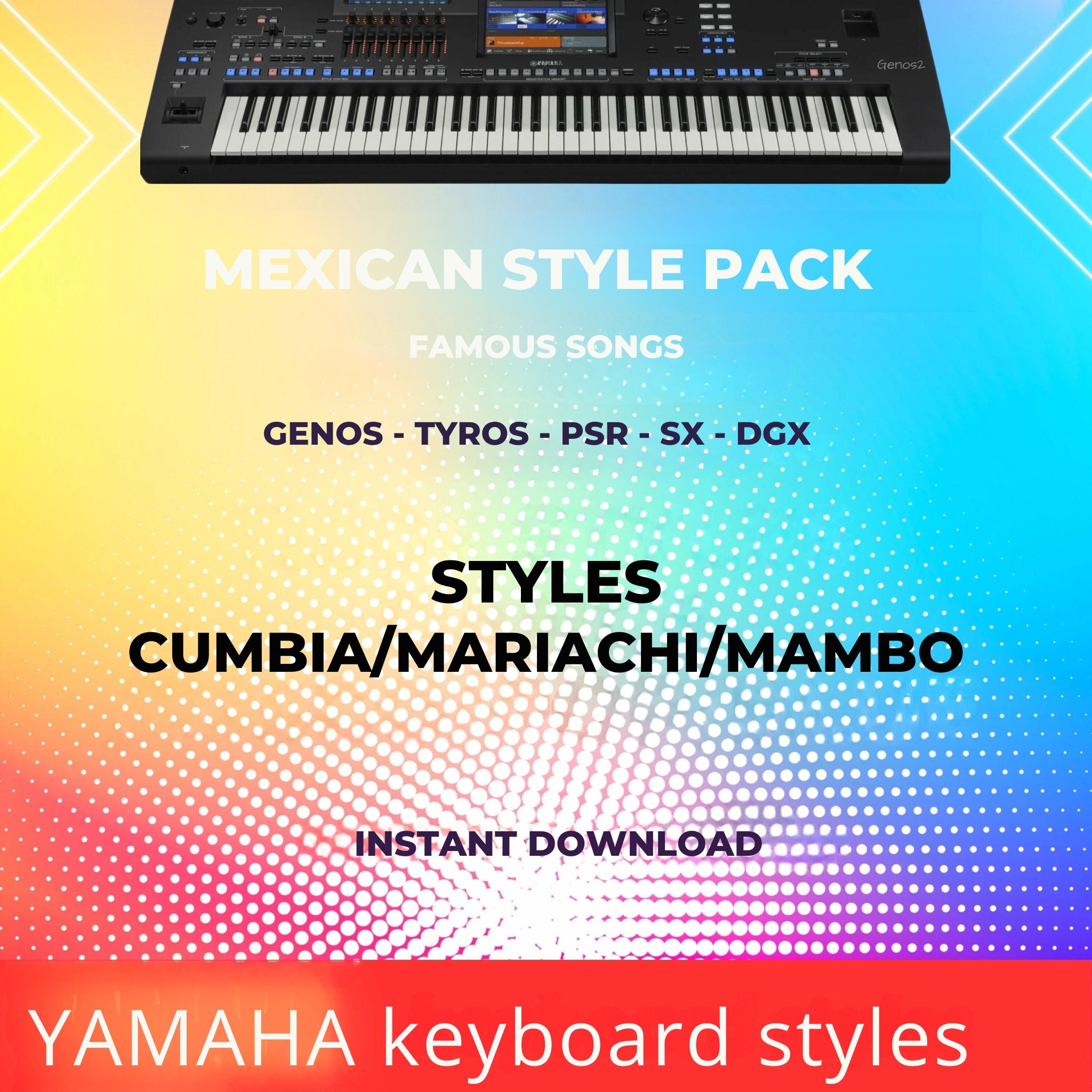 Mexican Styles Yamaha Piano, Arranger Keyboards Genos, Tyros 5, PSR, DGX, SX900, SX700, S975, S970, S670, S950, S750