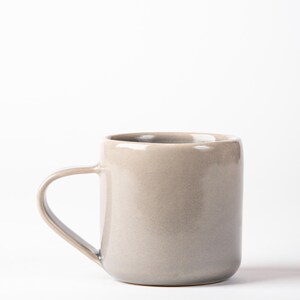 Handmade Cloud Grey Ceramic Mug: Large Stoneware Pottery