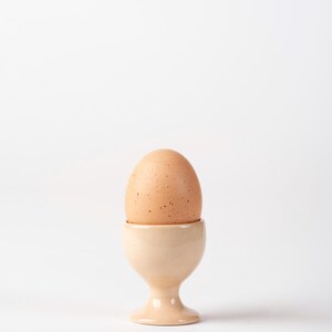 Handmade Ceramic Egg Cup, Glossy pale peony pink Rustic Neutral Pottery Tableware, Boho Kitchen Décor, Artisan Breakfast tableware.