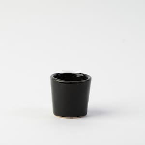 Handmade Black Ceramic Shot Glass: Modern Barware Gift