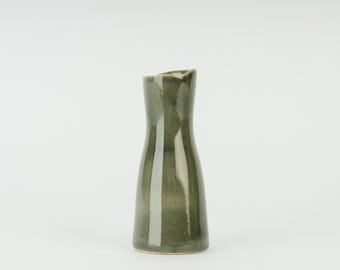 Small Ceramic Dark Green Bud Vase, Handmade Stoneware Vase, Pottery Vase, Minimalist Flower Vase, Modern Home Décor, Handmade Gift