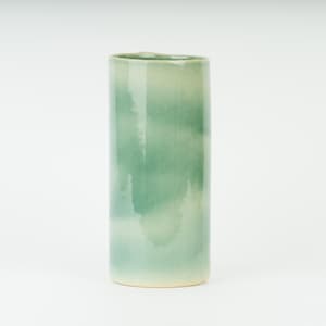 Handmade Jade Ceramic Vase: High Gloss Glaze Stoneware Pottery