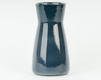 手作り陶器花瓶 No. 71 – 深い青と黒 – 光沢のある釉薬 – ストーン 手作り陶器花瓶 No. 71 – 深い青と黒 – 光沢のある釉薬 – ストーン