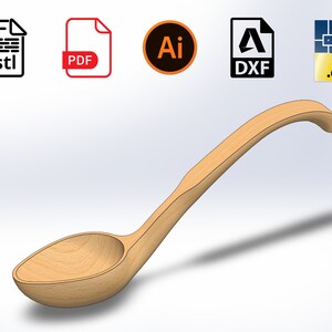 Wooden Spoon Template, Wood Carving Template, File for 3D Print and CNC ...