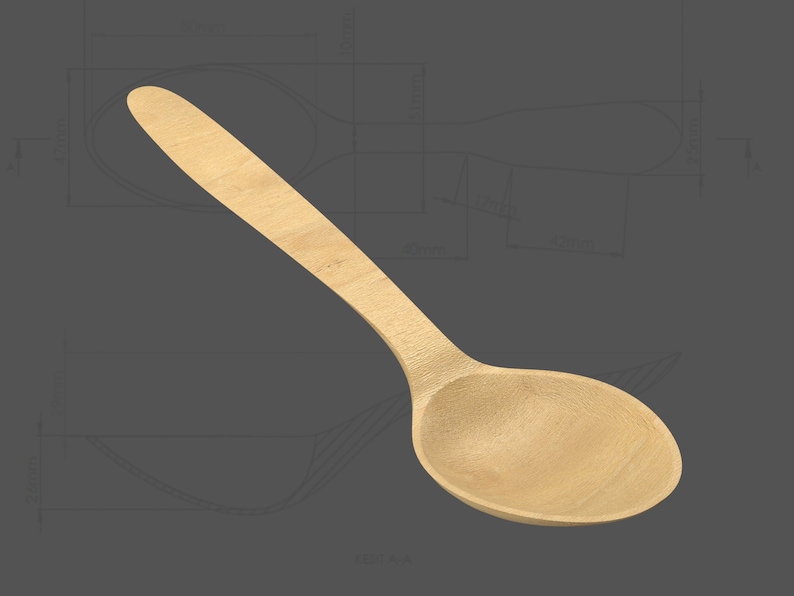 Wooden Spoon Template, Wood Carving Template, File for 3D Print and CNC ...