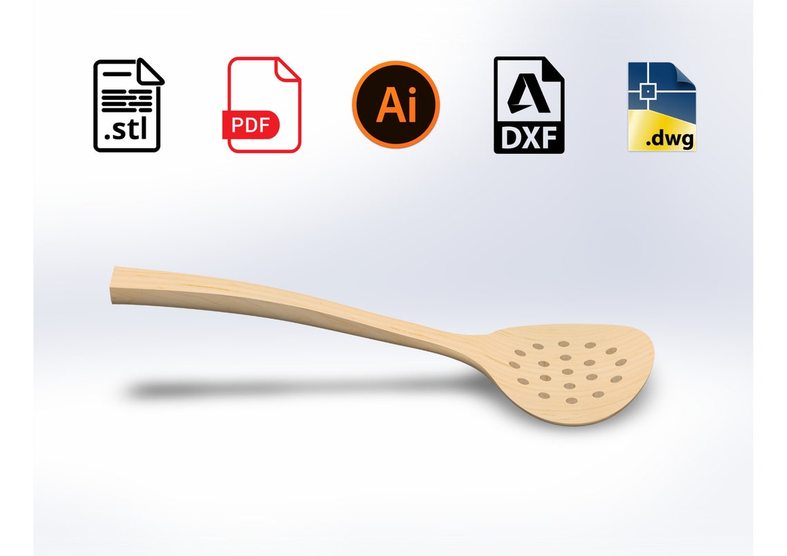 Wooden Spoon Template, Wood Carving Template, File for 3D Print and CNC ...