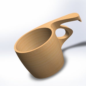 Kuksa Template, Guksi Template, Wooden Cup Drawing, File for 3D Print and CNC, Coffee Cup Template