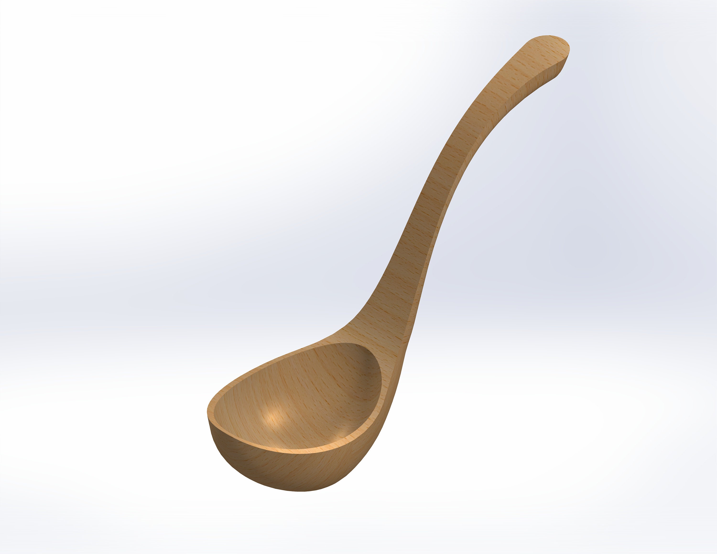 Wooden Spoon Template, Wood Carving Template, File for 3D Print and CNC
