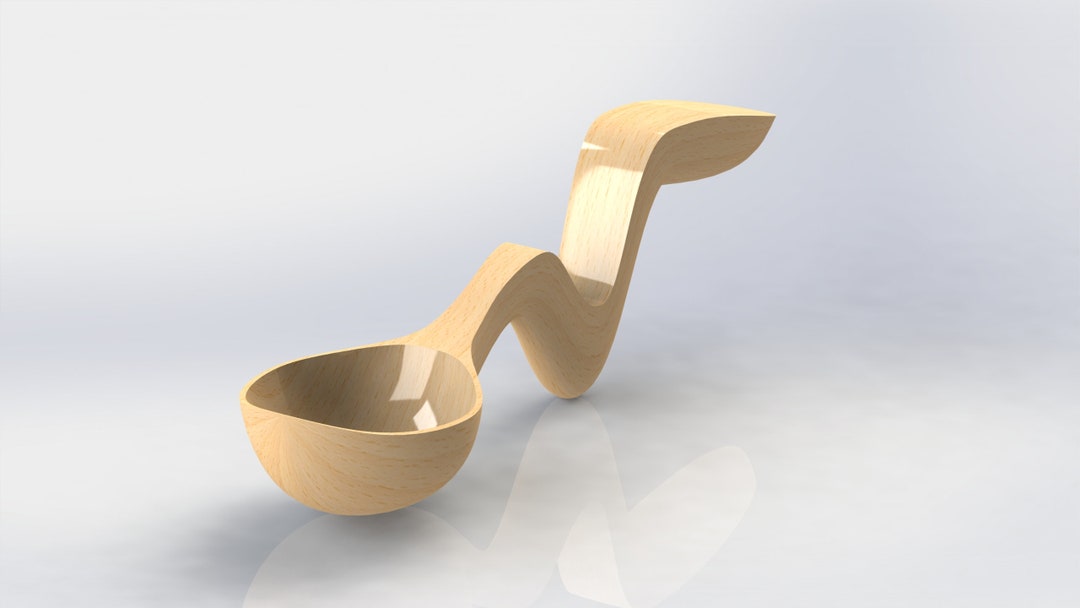 Wooden Spoon Template, Wood Carving Template, File for 3D Print and CNC