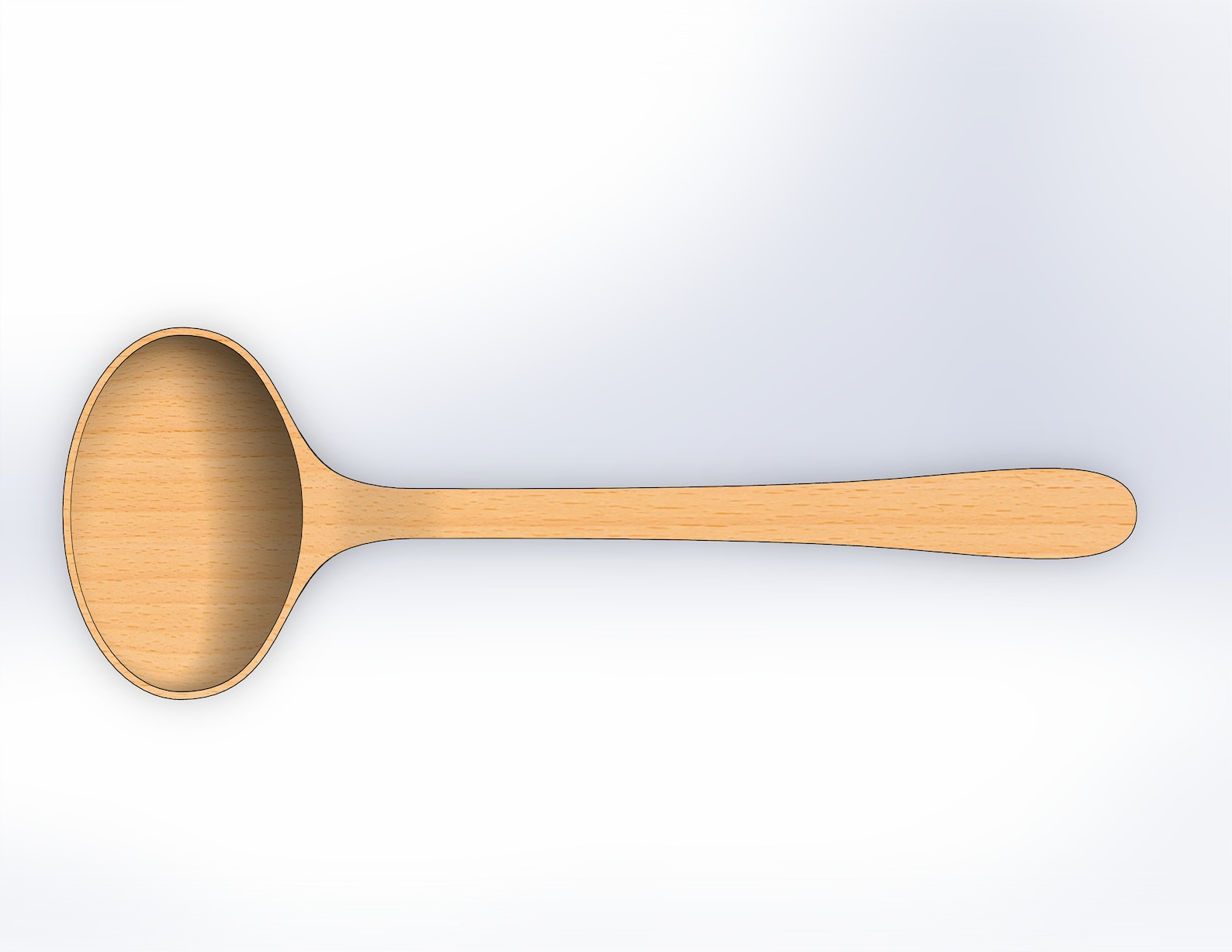 Wooden Spoon Template, Wood Carving Template, File for 3D Print and CNC