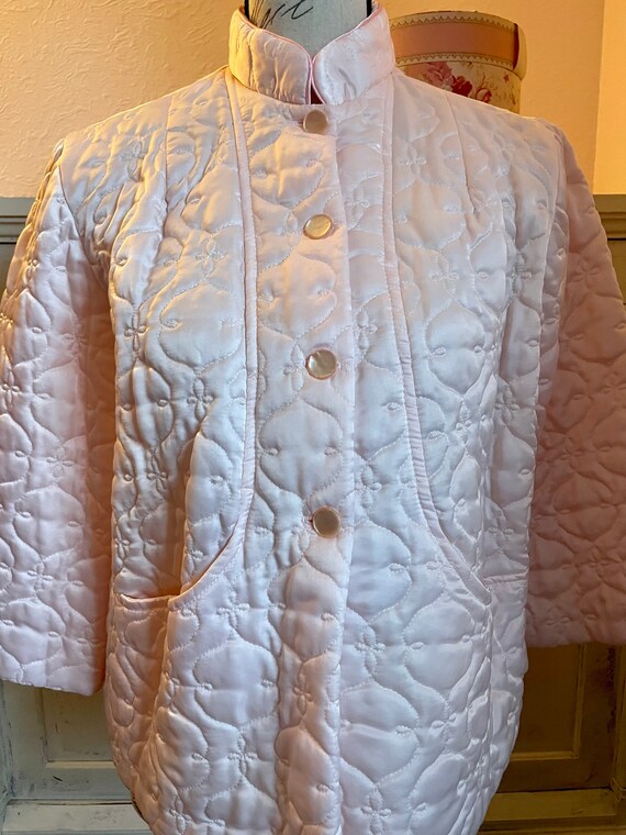 Vintage 80s Talbots Pink Quilt Jacket Size Small - image 8