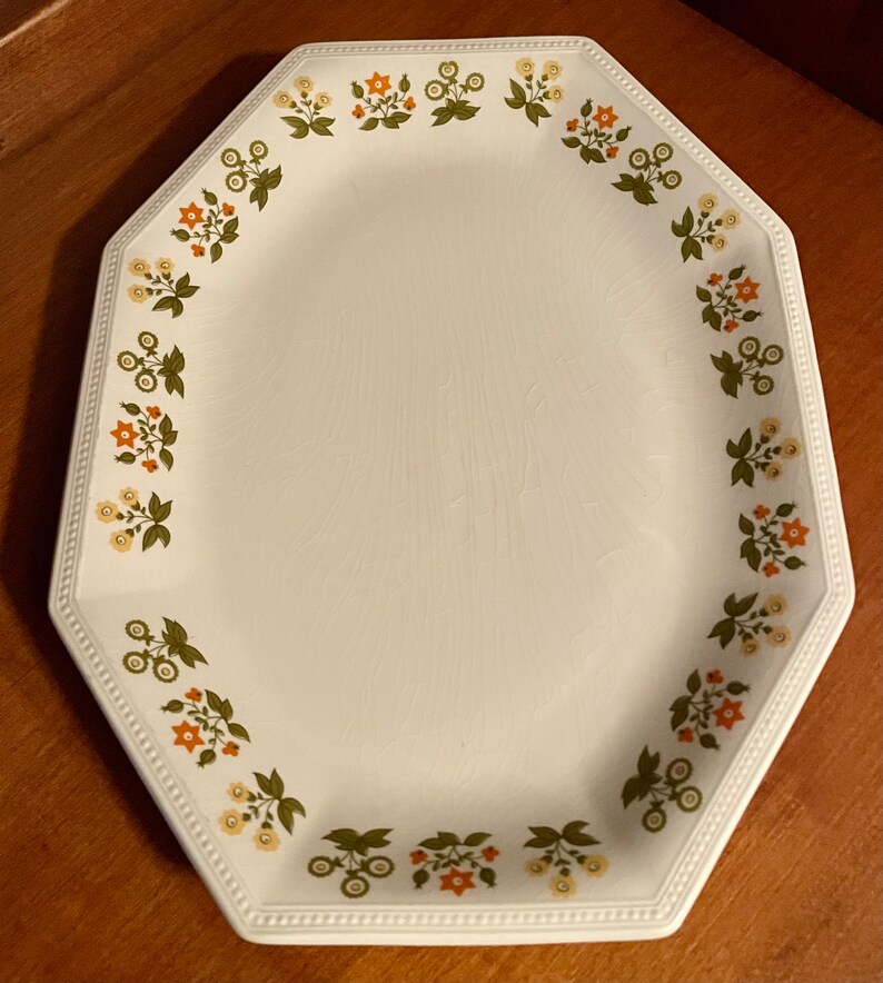 Vintage Johnson Brothers Ironstone Made in England Floral Bordered Serving Platter Etsy