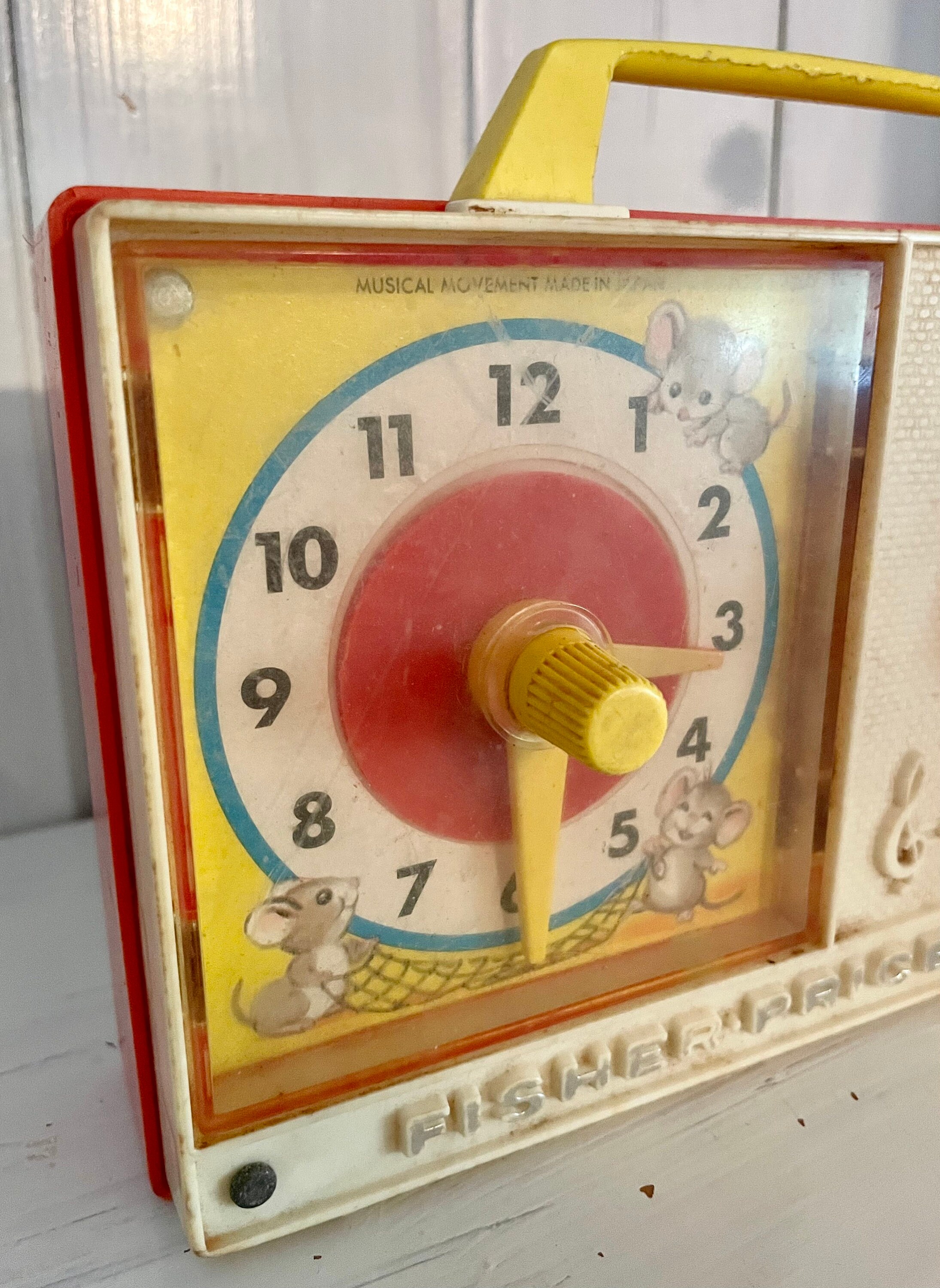 Vintage 1971 Fisher Price Hickory Dickory Dock Clock Radio/1970s Fisher
