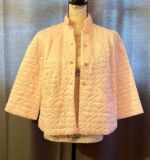 Vintage 80s Talbots Pink Quilt Jacket Size Small - image 1