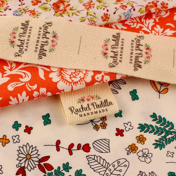 30X60mm,Cotton Twill webbing,Flat or Folded Labels,Printed Sew-in Fabric,Custom Personalizada,Sewing,Knitting or Crochet Labels