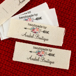 20*60mm Twill RibbonLabels, Etichette con logo, Accessori per cucire, Etichetta a nastro, Etichetta in tessuto personalizzata, Etichette per vestiti, Targhette con nome