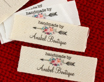 20*60mm Twill RibbonLabels, Logo Labels, Naai Accessori, Lintlabel, Aangepast stoffen label, Etiketten voor kleding, Naamplaatjes