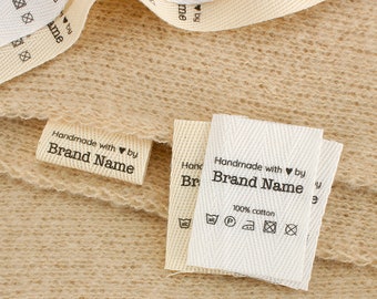 30*42MM Logo Labels, Folding Tags, Sew Twill Labels, Sew Accessori, Ribbon Label,Custom Fabric Tags, Labels for Clothes