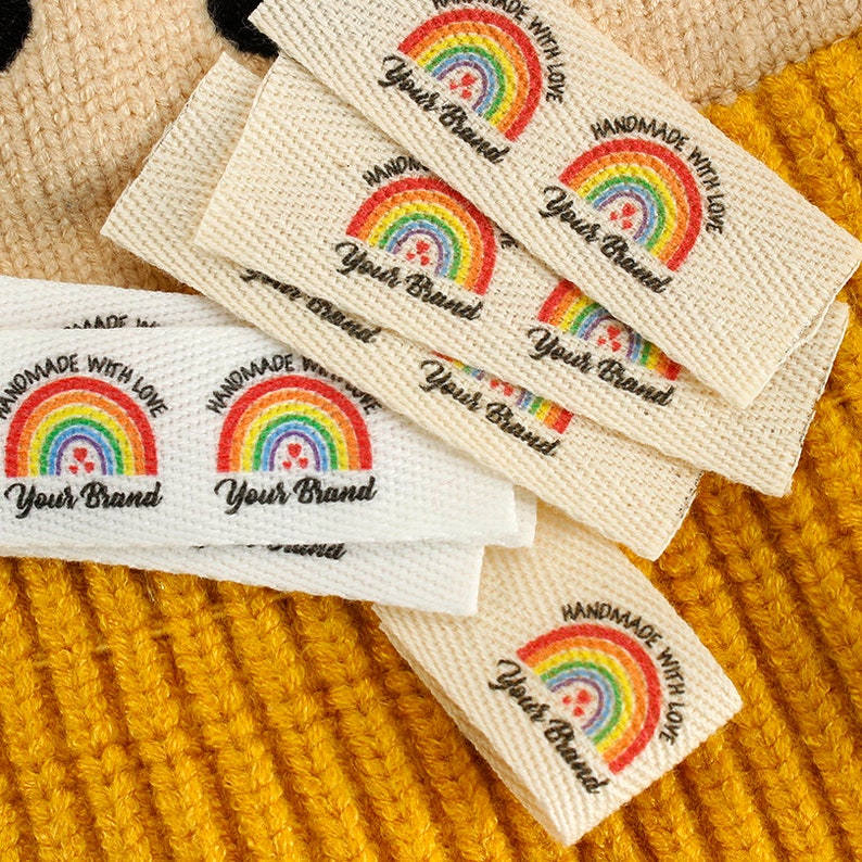 20*60 Mm Twill Folding Labels, Logo Labels, Sew Accessori, Ribbon Label ...