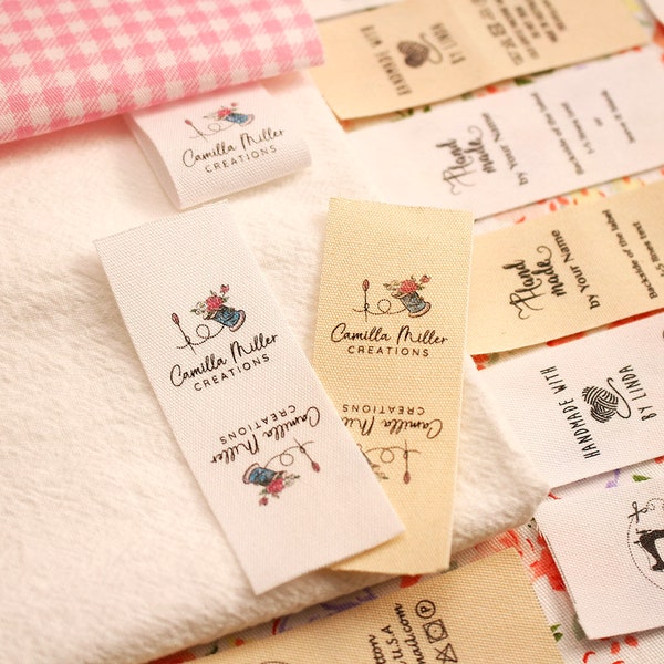 25*70mm Cotton With Logo or Text Sewing accessori Label,tags for knitted things,Custom,Personalizada,handmade label,gift tags