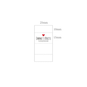 2550mm Custom Sewing label, Logo or Text fold Tags, Personalized Brand , Printing Labels, Sew on Label image 2