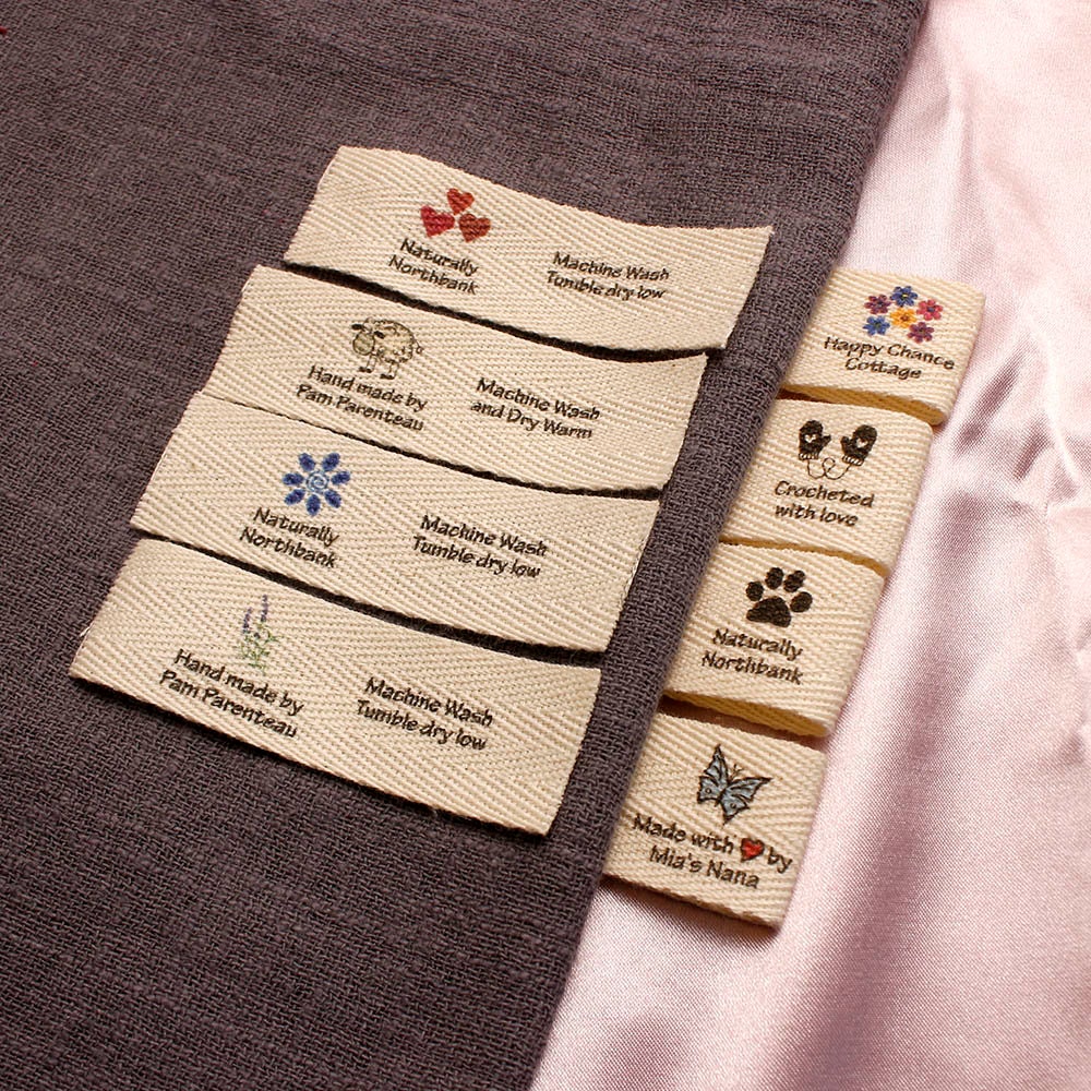 100pcs Personalized Fabric Label Custom Logo Clothing Label