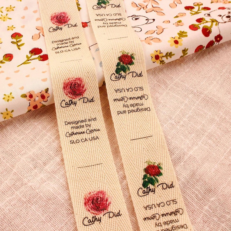Cloth Ribbon Label 25x70mm,cotton Twill Webbing,flat or Folded Labels,printed Sew-in ...