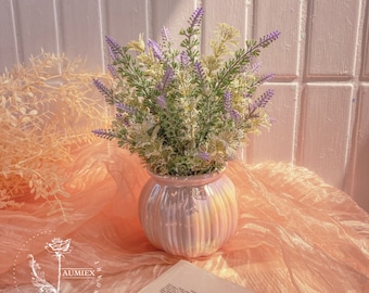 Lavender with Mermaid Shimmery Ceramic Pot