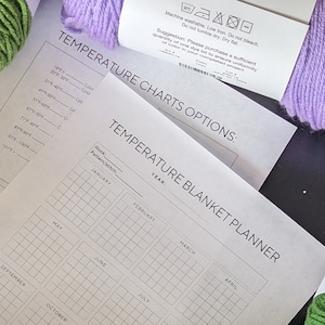 2025 Temperature Blanket Reference Log Sheet and temperature chart in Celsius & Fahrenheit