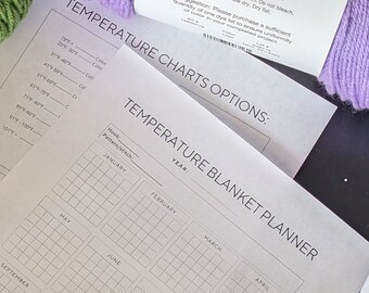 2026 Temperature Blanket key PDF guide and temperature blanket chart in Celsius & Fahrenheit