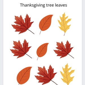 Printable Thankful Tree Leaves (DIGITAL DOWNLOAD), Fall Kids Classroom/Homes
