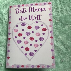 Karte Muttertag, Muttertagskarte, Klappkarte mit Umschlag