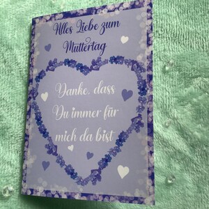 Karte Muttertag, Muttertagskarte, Klappkarte mit Umschlag