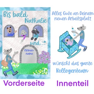 Personalisierte Babykarte für Kollegin, Mädchen, Klappkarte