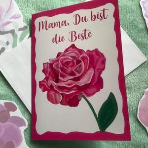 Karte Muttertag, Muttertagskarte, Klappkarte mit Umschlag
