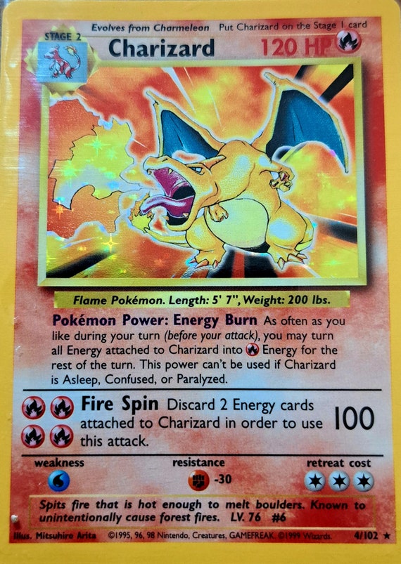 Buy Verry Rare Stage 2 Pokemon Holo Charizard 04/102 Online in
