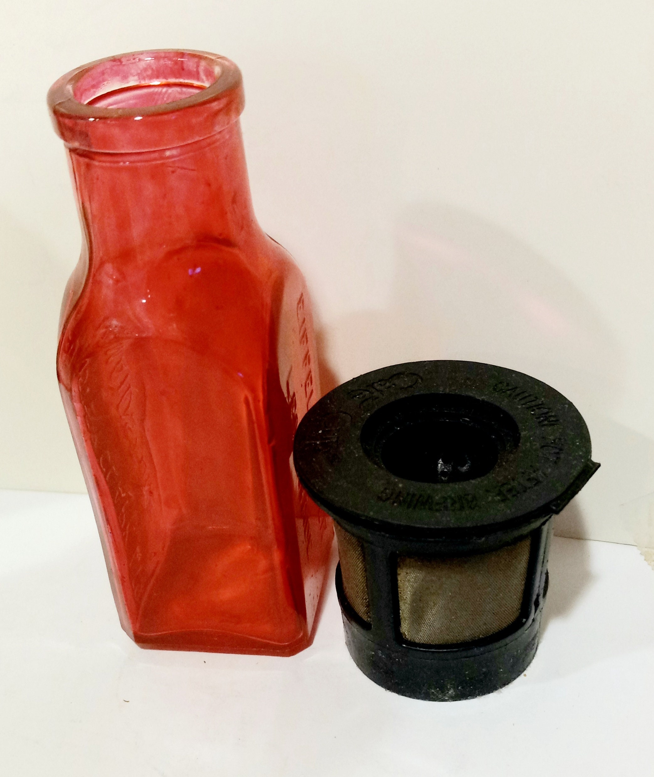 Very Rare Ruby Red Foster Clark Eiffel Tower Lemonade Bottle 4 Etsy