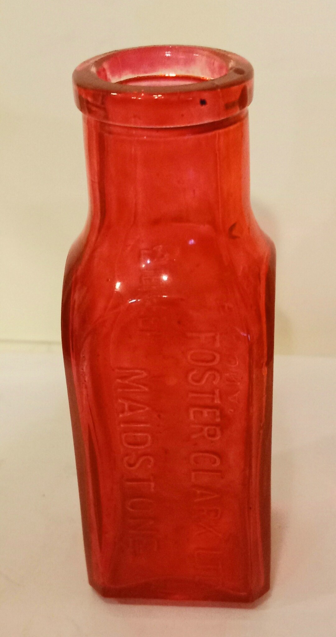 Very Rare Ruby Red Foster Clark Eiffel Tower Lemonade Bottle 4 Etsy