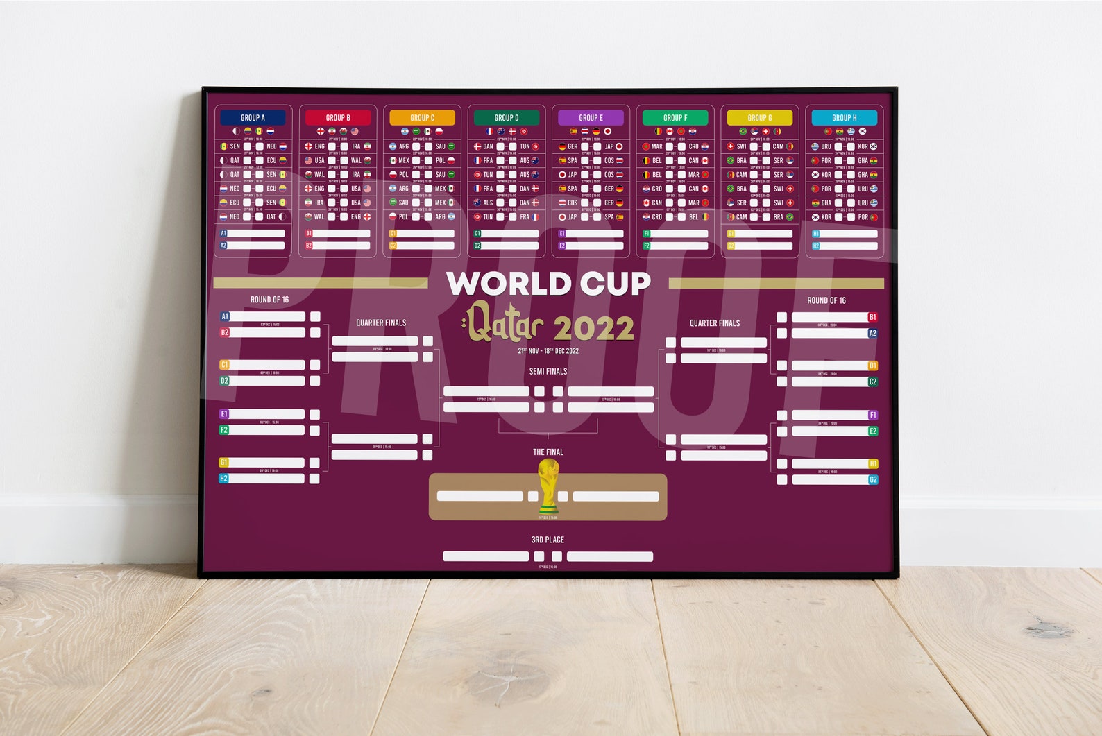 Qatar World Cup 2022 Calendar & Schedule Writable PDF Etsy Finland